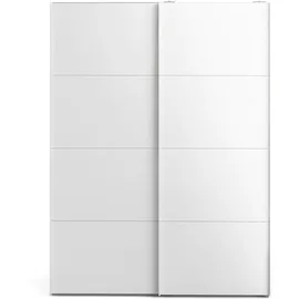 VCM Veto Schiebetürenschrank B150 cm 2 Türen weiß und weiß hochglanz.