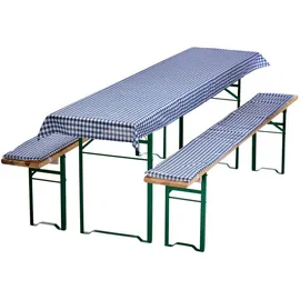 nyvi Bierbankauflagen Set 130 x 70 cm blau kariert 3-tlg.