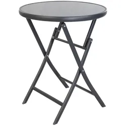 Mojawo Bistrotisch Klapptisch Gartentisch Gartentisch Glas Metall Ø60xH72cm