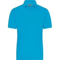 Herren Bio Workwear Poloshirt Stretch JN1806, türkis, Größe 4XL - türkis - 4XL
