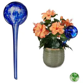 Relaxdays Bewässerungskugel 2er Set Ø 9 cm blau