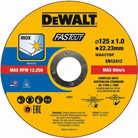 DeWalt High Performance Trennscheiben 125x1x22,23mm Inox Typ 41 (flach) DT20540-QZ