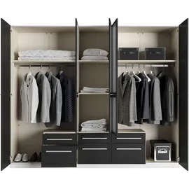 Priess Wäscheschrank Barcelona 230 x 193 x 54 cm Schwarz/Weiß