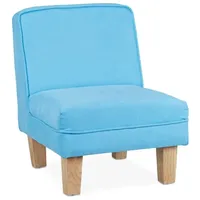 Relaxdays Kindersessel mit Holzfüßen Hellblau,Hellbraun