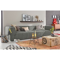 Big-Sofa TOM TAILOR HOME "BIG CUBE" Sofas Gr. B/H/T: 240 cm x 66 cm x 122 cm, Chenillestoff TSE, ohne Sitztiefenverstellung, grau (mouse grey tse 29) XXL Sofas