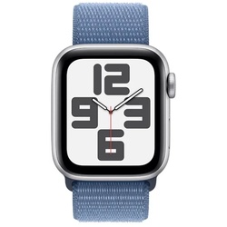 Apple Watch SE Aluminium 44mm Silber (Sport Loop winterblau)