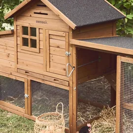 sweeek Holz Hühnerstall, 4 Hühner, mit Gehege