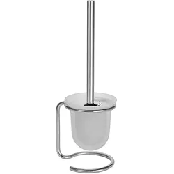 Brillantbad BEO WC-Bürstengarnitur mit Glasbehälter Edelstahl schwarze Bürste für Bad & WC >> freistehend zu verwenden