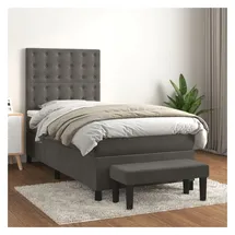 vidaXL Boxspringbett 100 x 200 cm Dunkelgrau