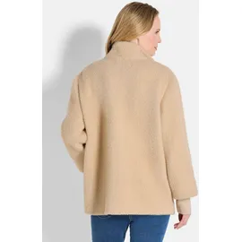 GOLDNER Flauschiger Kurzmantel mit Stehkragen", in camel | Gr.: 52,