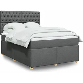 vidaXL Boxspringbett 140 x 200 cm Dunkelgrau