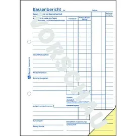 Avery Zweckform Formularbuch Kassenbericht A5 Gelb/Weiß