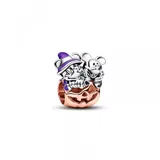 PANDORA Disney Micky Maus & Minnie Maus Halloween Kürbis Charm aus Sterling Silber mit 14 Karat rosévergoldete Metalllegierung, Kompatibel Moments Armbändern, 782816C01