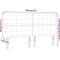 VidaXL LED Kopfteil Creme 160x5x118/128 cm Stoff