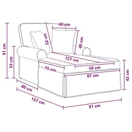 vidaXL Chaise Lounge mit Rock Hellgrau 157 x 91 x 91 cm ARES
