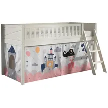 58 aufm Kessel Kinderbett Karyl 90 x 200 cm Massivholz weiß lackiert