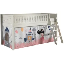 58 aufm Kessel Kinderbett Karyl 90 x 200 cm Massivholz weiß lackiert