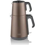 Arzum AR3080 Teebecher Teemaschine, Edelstahl, Wasserkocher 1,8l Braun