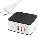 FeinTech NLG00165 USB C Ladegerät Mehrfach 4 Port 65W (45W + 20W) USB Netzteil mit 2X USB-C PD und 2X USB-A QC 3.0 - USB Ladestation für Laptop MacBook Tablet iPad Handy iPhone