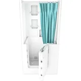 SeniorBad Seniorendusche und Kombination Wanne mit Whirlpool S02D-WP-TH-A-R 78x100x205cm - Weiß