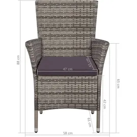 vidaXL Garten-Essgruppe 7-tlg. grau 44071