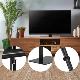 Maclean Brackets Universal TV-Ständer für RTV-Schrank max 40kg max VESA 600x400 für 32-75" TVs | Schwarz