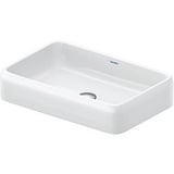 Duravit Qatego Aufsatzbecken 2383600079 60x40cm, ohne Hahnloch, Überlauf, Hahnlochbank, geschliffen, weiß Hochglanz