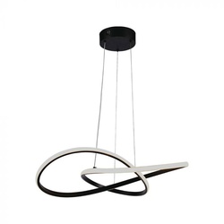 LED Hängeleuchte Designleuchte Esszimmerleuchte Pendellampe Deckenleuchte geschwungen, Aluminium schwarz Kunststoff, 20W 2540lm 3000K warmweiß, H 100 cm