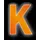 CONACORD Klebebuchstabe K Reflektierend 8 cm Orange