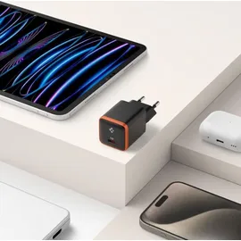 SPIGEN Wand-Ladegerät USB-C PD + QC3.0 30W - kompatibel mit iOS, Android Schwarz