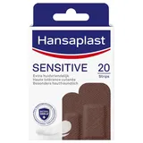 Hansaplast Sensitive Hautfarben Dunkel Strips, 20 Stück