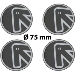 4 x Ø 75 mm Polymere Aufkleber / Pfeil / Nabenkappen, Felgendeckel