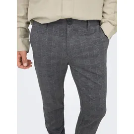 Only & Sons ONSMARK Slim Check Chinos Schwarz 29 34