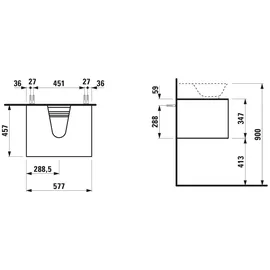 Laufen Waschtischunterschrank 1 Auszug 57,5 x 45,5 x 34,5 cm Verkehrsgrau