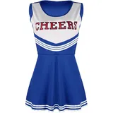 Carnavalife Cheerleader-Kostüm für Damen, Cheerleader-Kostüm, Cheerleader-Kostüm, für Herren, Halloween, Karneval, amerikanischer Stil, Cheerleader-Kostüm ohne Pompons (Blau, XXL)