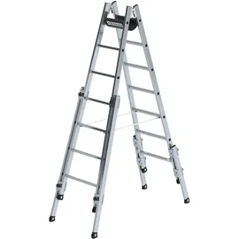 Günzburger Aluminium-Stehleiter treppengängig 2 x 7 Sprossen (33514)