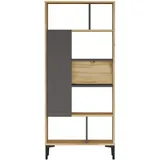 Mobili Rebecca Bücherregal Rebecca 163,5 x 72 x 25 cm Braun/Silber/Bronze