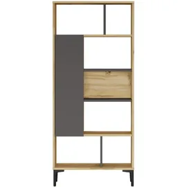 Mobili Rebecca Bücherregal Rebecca 163,5 x 72 x 25 cm Braun/Silber/Bronze