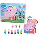 Hasbro Peppa Pig Peppas Abenteuer Mallette Peppa, George und ihre Freunde, Vorschulspielzeug, 9 Figuren mit den Schwestern Zebra