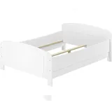 Erst-Holz Weißes Bett Seniorenbett extra hoch 140x200 weiß Zubehör wählbar V-60.44W-14 Rollrost inkl.