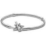 Pandora 592357C01 Silber-Armband Asymmetrischer Stern T-Bar, 21 cm