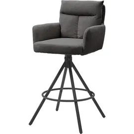 Stolkom Barhocker SOFIA drehbar 180 ° Metall 2er Set  Hellbeige/Schwarz