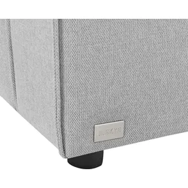 Juskys Modulares Sofa Domas 2 Sitzer mit Armlehnen + Kissen Stoff Hellgrau
