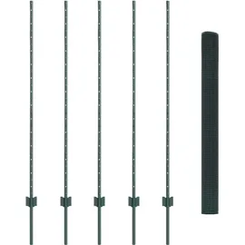 vidaXL Zaun mit Pfosten 1,4 x 10 m Grün/Stahl