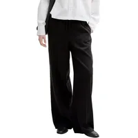 Tom Tailor Paperbag Wide Leg Hosen - Deep Black