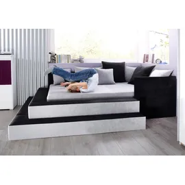 MAINTAL Polsterbett MAINTAL, grau (grau, schwarz), H:72cm L:246cm, Betten, Polsterbett, Spielwiese oder Schlafplatz