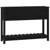 vidaXL Pflanzkübel mit Ablage Schwarz 111,5x34,5x81 cm Kiefernholz