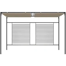 vidaXL Pavillon mit Ausziehbarem Dach 3x4x2,3 m Taupe 180 g/m2