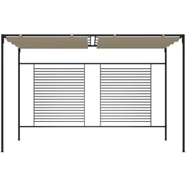 vidaXL Pavillon mit Ausziehbarem Dach 3x4x2,3 m Taupe 180 g/m2