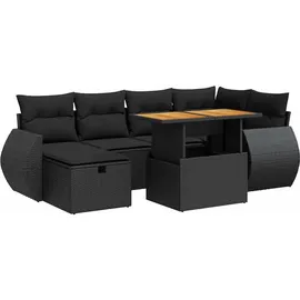 vidaXL Garten-Lounge-Set 8-tlg. schwarz